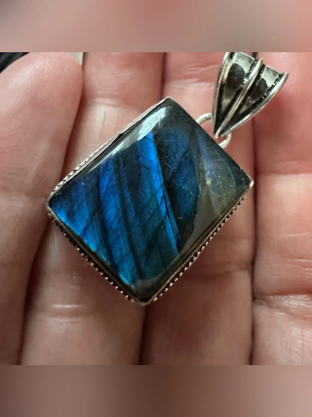 Artisan Blue Labradorite Silver Pendant